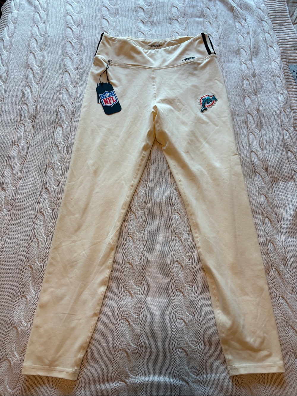 NFL Miami Dolphins Cream Leggings Large
